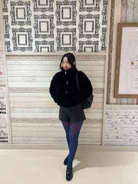 「アイテム（タイツ/ストッキング）」を使った、nnfashionさん（レディース・163cm）の冬コーディネート
