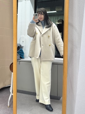 「アイテム（ピーコート）」を使った、さこちゃんさん（レディース・155cm）の秋コーディネート