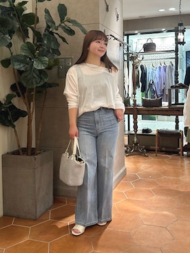 「アイテム（チョーカー）」を使った、さこちゃんさん（レディース・155cm）の春コーディネート