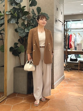 「アイテム（テーラードジャケット）」を使った、さこちゃんさん（レディース・155cm）の夏コーディネート
