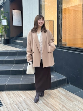 「アイテム（チョーカー）」を使った、さこちゃんさん（レディース・155cm）の冬コーディネート