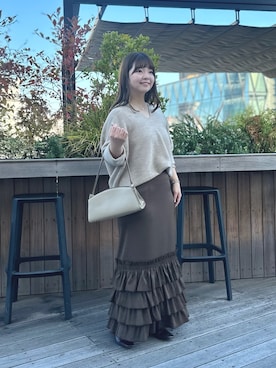 「RIVE DROITE（リヴドロワ）の【収納力抜群】2wayハンドルバッグ（ハンドバッグ）」を使った、さこちゃんさん（レディース・155cm）の秋コーディネート