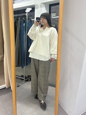 「アイテム（チョーカー）」を使った、さこちゃんさん（レディース・155cm）の秋コーディネート