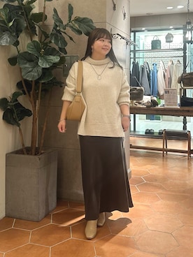 「RIVE DROITE（リヴドロワ）のアイテム（ショルダーバッグ）」を使った、さこちゃんさん（骨格ストレート・レディース・155cm）の秋コーディネート