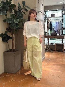 「アイテム（チョーカー）」を使った、さこちゃんさん（レディース・155cm）の春コーディネート