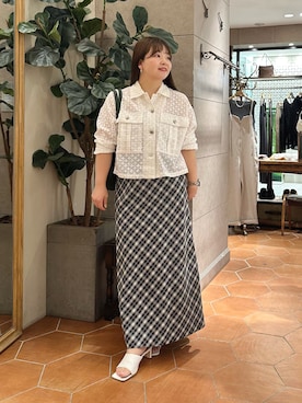 「シアートップス」｜「アイテム（その他アウター）」を使った、さこちゃんさん（レディース・155cm）の夏コーディネート