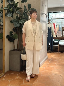 「アイテム（テーラードジャケット）」を使った、さこちゃんさん（レディース・155cm）の夏コーディネート
