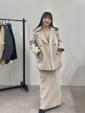 「アイテム（ピーコート）」を使った、さこちゃんさん（レディース・155cm）の秋コーディネート