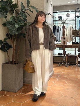 「アイテム（その他アウター）」を使った、さこちゃんさん（レディース・155cm）の冬コーディネート