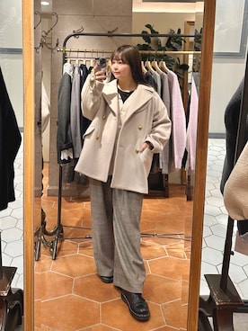 「アイテム（ピーコート）」を使った、さこちゃんさん（レディース・155cm）の秋コーディネート