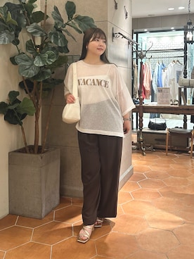 「アイテム（ボディバッグ/ウエストポーチ）」を使った、さこちゃんさん（レディース・155cm）の夏コーディネート