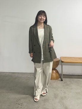 「RIVE DROITE（リヴドロワ）の【着けるだけできまる】レイヤードチョーカー（チョーカー、シルバー系）」を使った、さこちゃんさん（レディース・155cm）の春コーディネート