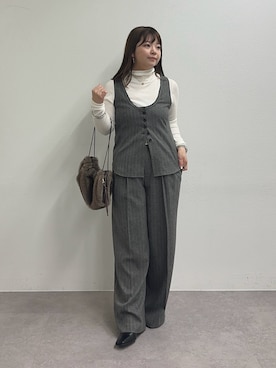 「RIVE DROITE（リヴドロワ）のアイテム（パンツ）」を使った、さこちゃんさん（骨格ストレート・レディース・155cm）の冬コーディネート