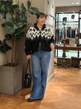 「RIVE DROITE（リヴドロワ）の【安定感◎】ラウンドトゥショートブーツ（ブーツ）」を使った、さこちゃんさん（レディース・155cm）の秋コーディネート