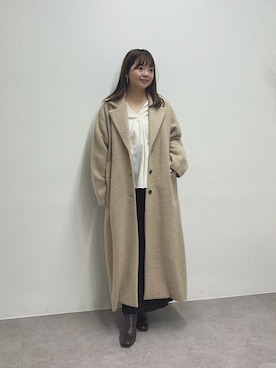 「アイテム（チェスターコート）」を使った、さこちゃんさん（レディース・155cm）の秋コーディネート