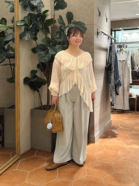 「RIVE DROITE（リヴドロワ）のレザービットローファー（ローファー）」を使った、さこちゃんさん（レディース・155cm）の秋コーディネート