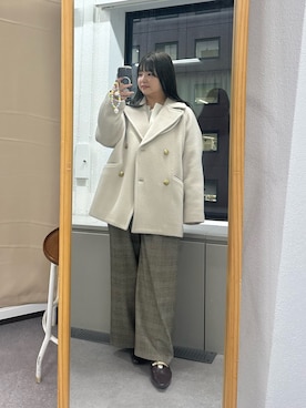 「アイテム（ピーコート）」を使った、さこちゃんさん（レディース・155cm）の秋コーディネート