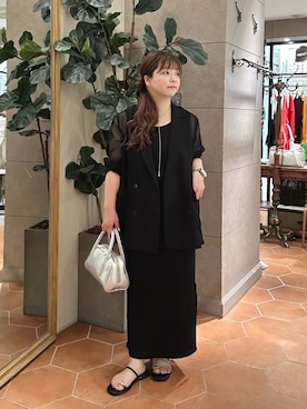 「アイテム（ジャケット/アウター）」を使った、さこちゃんさん（レディース・155cm）の夏コーディネート