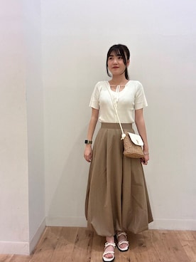 「SENSE OF PLACE by URBAN RESEARCH（センスオブプレイスバイアーバンリサーチ）のアイテム（スカート）」を使った、mi05ho18さん（レディース・162cm）の夏コーディネート