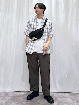 「アイテム（サンダル）」を使った、kazuoさん（メンズ・182cm・20代）の夏コーディネート