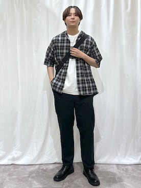 「GLOBAL WORK（グローバルワーク）のアイテム（パンツ）」を使った、kazuoさん（メンズ・182cm）の夏コーディネート