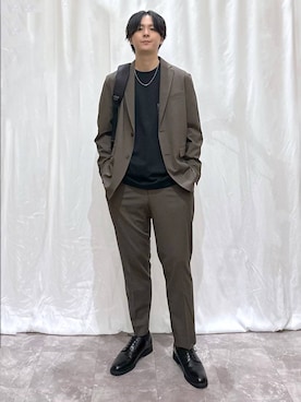 「GLOBAL WORK（グローバルワーク）のアイテム（テーラードジャケット）」を使った、kazuoさん（メンズ・182cm）の秋コーディネート