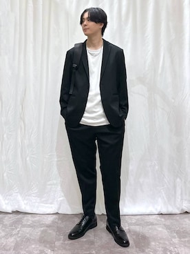 「スラックス」｜「アイテム（その他シューズ）」を使った、kazuoさん（メンズ・182cm）の秋コーディネート