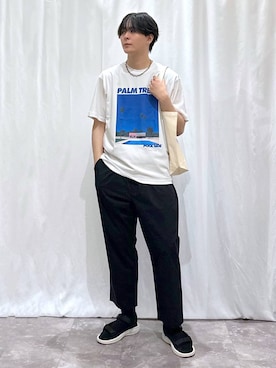 「アイテム（トートバッグ）」を使った、kazuoさん（メンズ・182cm）の夏コーディネート
