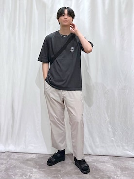 「GLOBAL WORK（グローバルワーク）のアイテム（シューズ）」を使った、kazuoさん（メンズ・182cm）の夏コーディネート