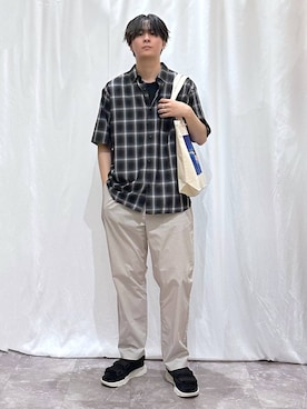 「アイテム（トートバッグ）」を使った、kazuoさん（メンズ・182cm）の夏コーディネート