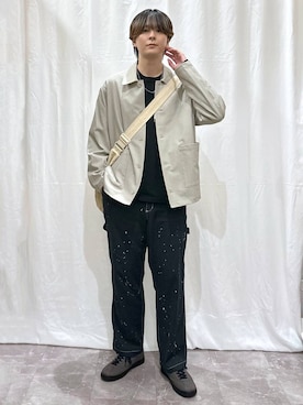「GLOBAL WORK（グローバルワーク）のエアかるレースアップスニーカー/1032156（スニーカー、グレー系）」を使った、kazuoさん（メンズ・182cm）の秋コーディネート