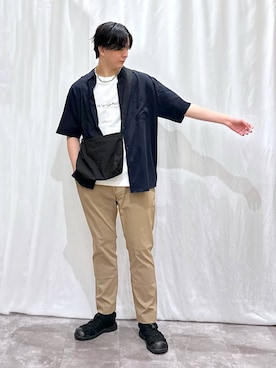 「GLOBAL WORK（グローバルワーク）の撥水ライト5ポケミニショルダー/252341（ショルダーバッグ）」を使った、kazuoさん（メンズ・182cm）の夏コーディネート