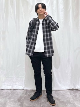 「アイテム（バックパック/リュック）」を使った、kazuoさん（メンズ・182cm・20代）の秋コーディネート