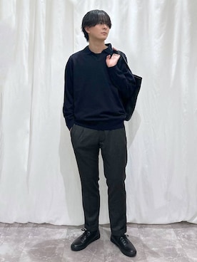 「アイテム（ニット/セーター）」を使った、kazuoさん（メンズ・182cm・20代）の夏コーディネート
