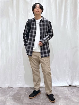 「アイテム（バックパック/リュック）」を使った、kazuoさん（メンズ・182cm）の秋コーディネート