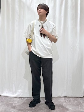 「アイテム（エコバッグ/サブバッグ）」を使った、kazuoさん（メンズ・182cm）の春コーディネート