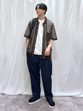 「GLOBAL WORK（グローバルワーク）のアイテム」を使った、kazuoさん（メンズ・182cm）の夏コーディネート