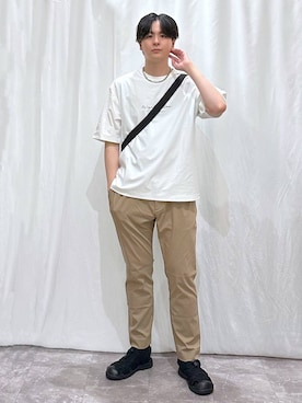 「GLOBAL WORK（グローバルワーク）の撥水ライト5ポケミニショルダー/252341（ショルダーバッグ）」を使った、kazuoさん（メンズ・182cm）の夏コーディネート