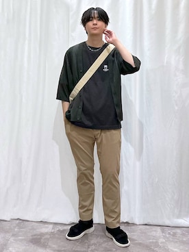 「アイテム（Tシャツ/カットソー）」を使った、kazuoさん（メンズ・182cm）の夏コーディネート