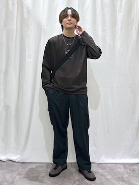 「アイテム（スウェット）」を使った、kazuoさん（メンズ・182cm）の秋コーディネート