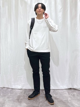 「アイテム（バックパック/リュック）」を使った、kazuoさん（メンズ・182cm・20代）の秋コーディネート