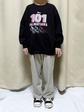 「アイテム（スウェット）」を使った、かとやまさん（キッズ・121cm）の秋コーディネート