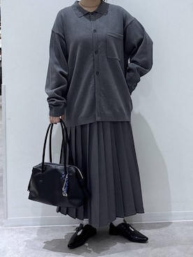 「GLOBAL WORK（グローバルワーク）のらくっション2WAYメリージェーン/1054938（パンプス、ブラック系）」を使った、かとやまさん（レディース・158cm）の秋コーディネート