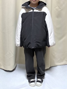 「アイテム（ブルゾン）」を使った、かとやまさん（キッズ・121cm）の秋コーディネート