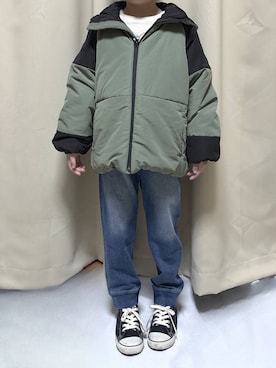 「アイテム（ブルゾン）」を使った、かとやまさん（キッズ・123cm）の冬コーディネート
