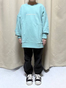 「アイテム（スウェット）」を使った、かとやまさん（キッズ・121cm）の秋コーディネート