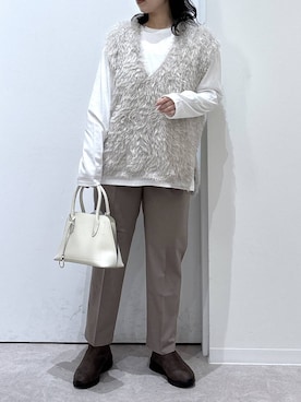 「アイテム（ベスト）」を使った、かとやまさん（レディース・158cm・30代）の秋コーディネート