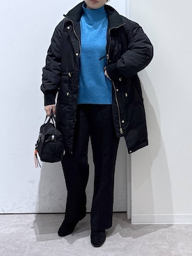 「アイテム（ボストンバッグ）」を使った、かとやまさん（レディース・158cm・30代）の冬コーディネート