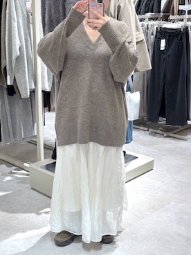 「ハグミーニット_GLOBALWORK」｜かとやまさん（レディース・158cm）の秋コーディネート