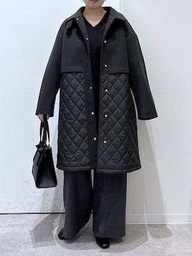 「アイテム（ステンカラーコート）」を使った、かとやまさん（レディース・158cm・30代）の冬コーディネート